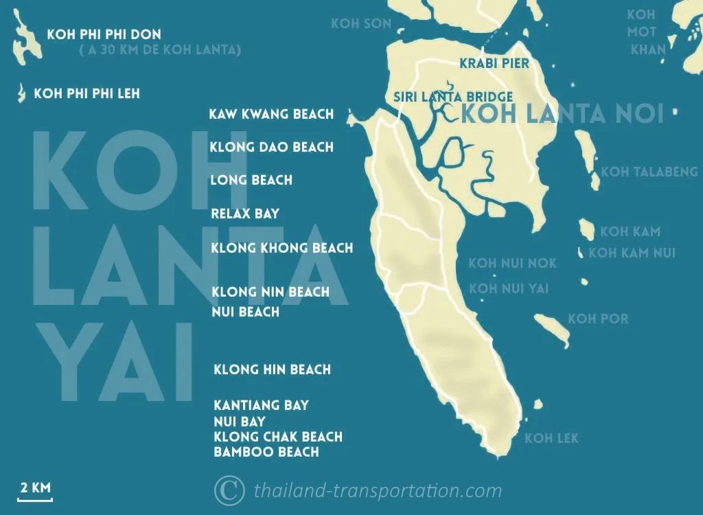 carte de koh lanta en thailande