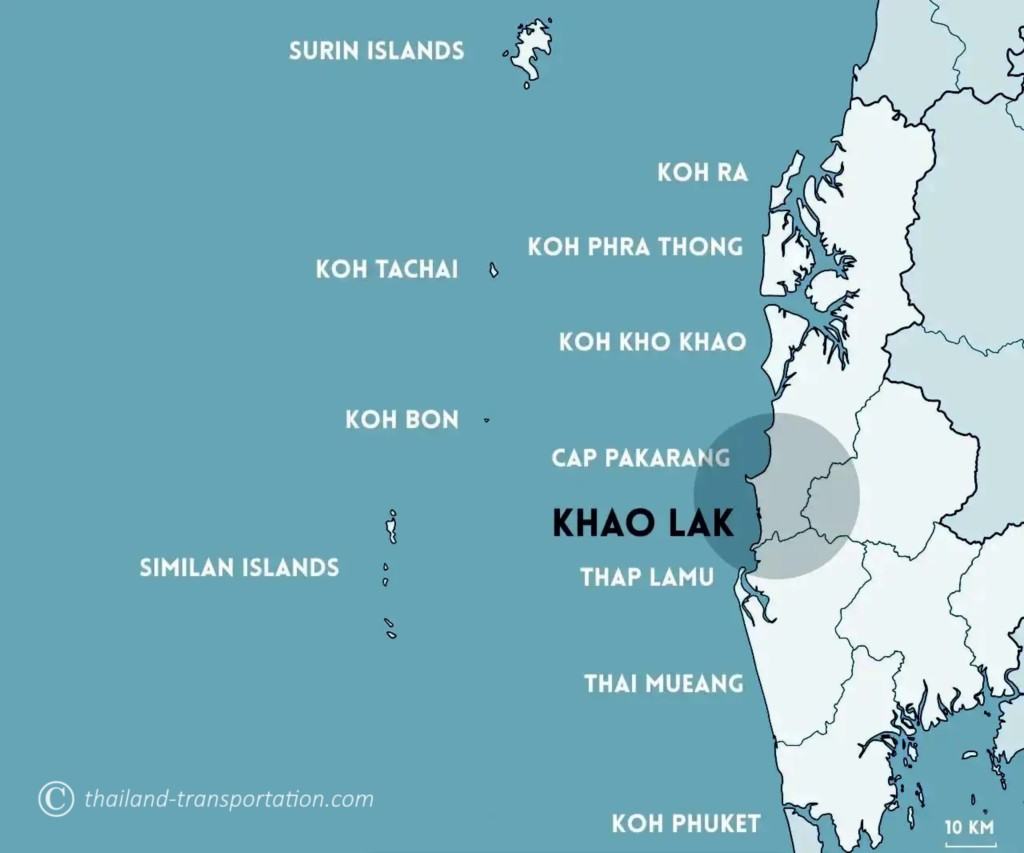 carte de la province de phang nga