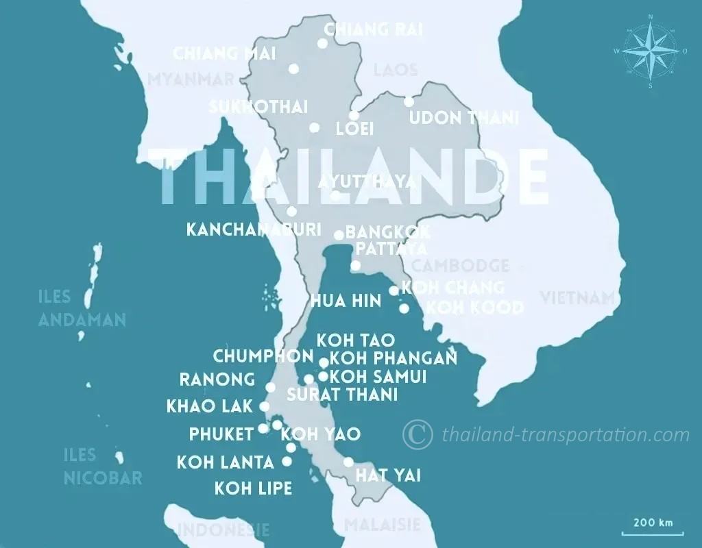 carte de thailande