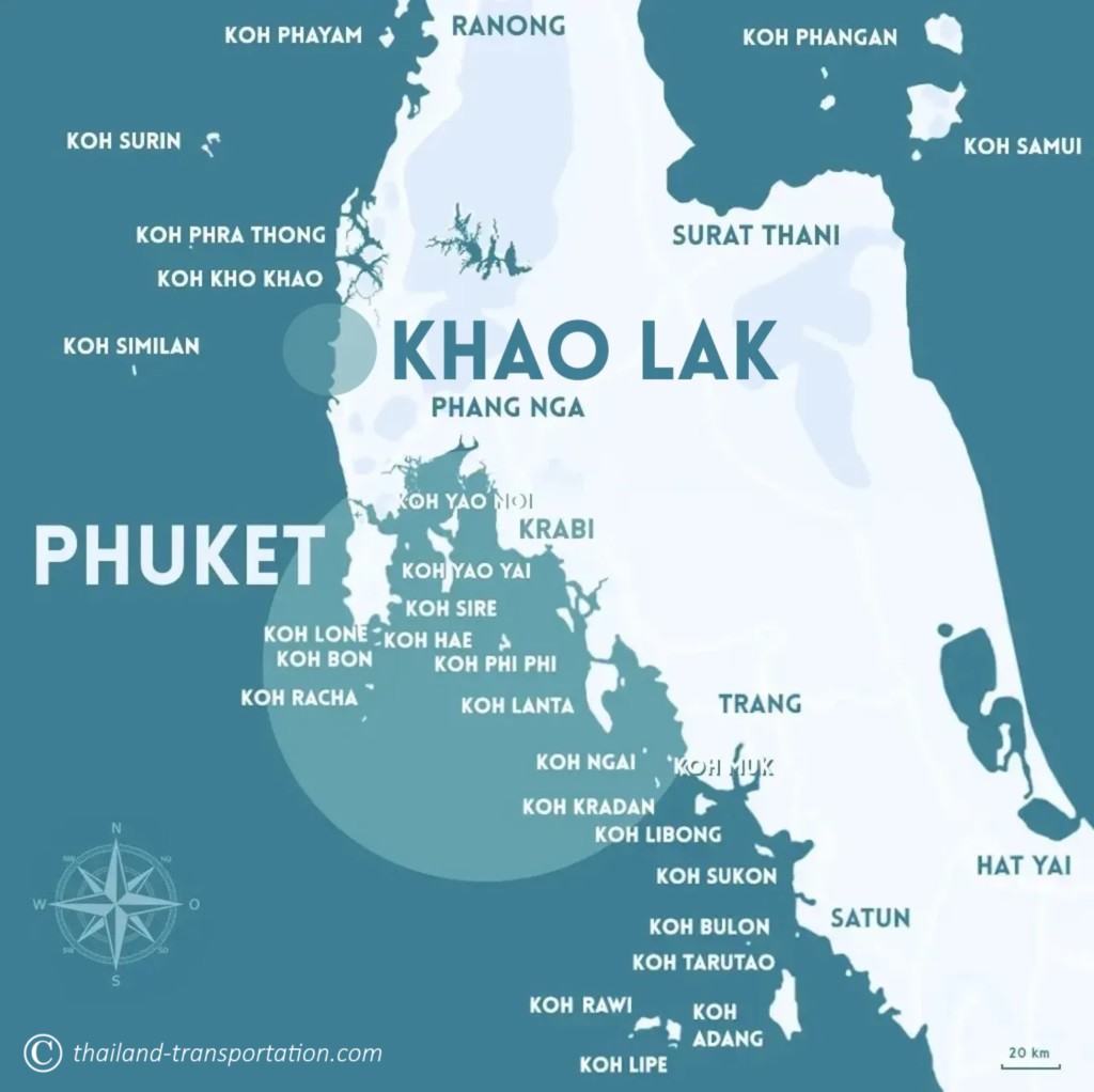 carte du sud de la thailande